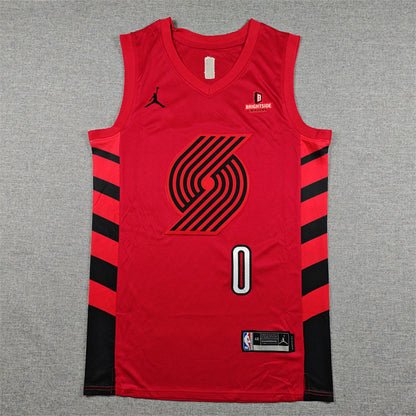 Damian  Lillard #0 Portland Trail Blazers Red  City Edition Swingman Embroidered Jersey