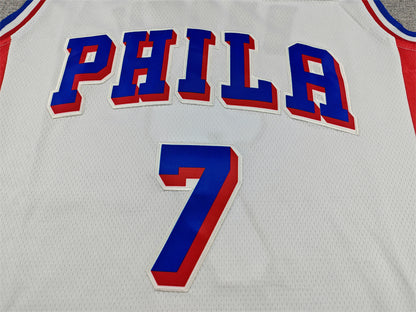 Philadelphia 76ers Jaylen Brown #7 White Jersey – Embroidered