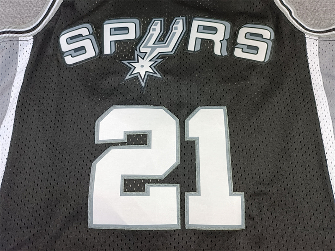 Tim Duncan #21 San Antonio Spurs Black 1998-99 Throwback Embroidered Jersey