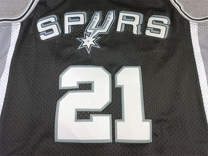 Tim Duncan #21 San Antonio Spurs Black 1998-99 Throwback Embroidered Jersey