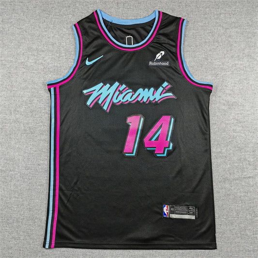 Tyler Herro# 14 Miami Heat Black City Edition Swingman Embroidered Jersey