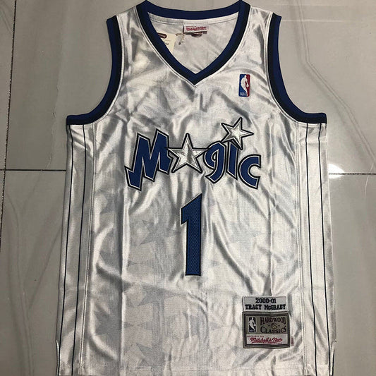 Tracy McGrady #1 Orlando Magic 2000-01 White Thorwback Embroidered Jersey
