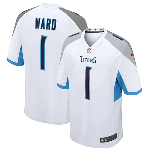 Cameron Ward #1 Tennessee Titans White Jersey
