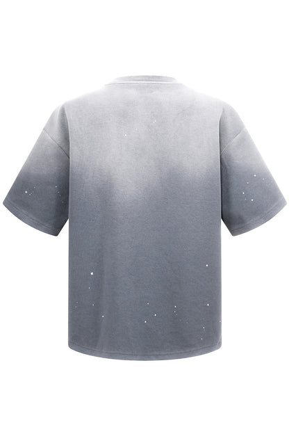 305GSM Ink Splashing Spray Washed Tee