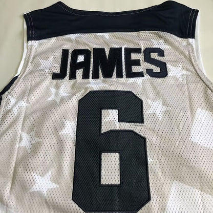 The Dream Team LeBron James #6 Throwback Jersey - Dense Embroidery