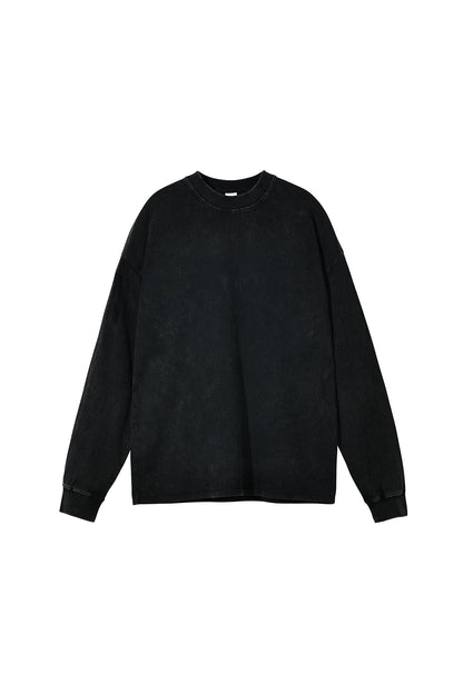 250GSM Vintage Washed Long Sleeve Crew