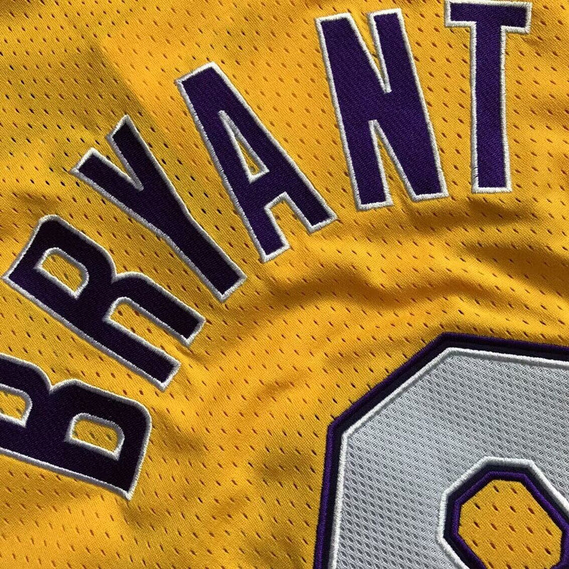 Los Angeles Lakers Kobe Bryant #8 1999-2000 yellow Throwback Jersey - Dense Embroidery