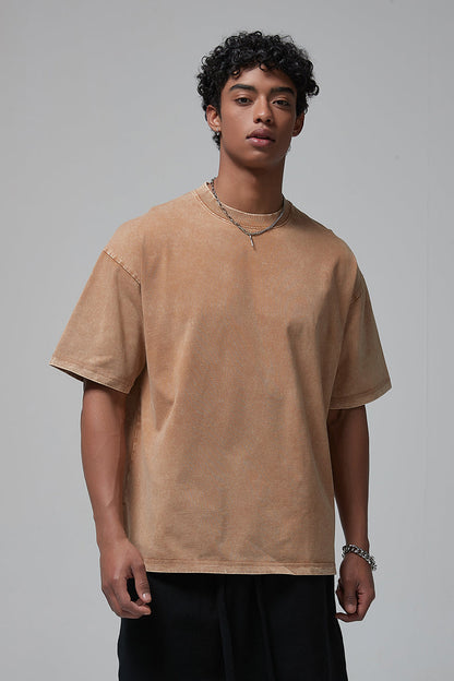 275GSM Double Stitch Sleeve Hem Washed Tee
