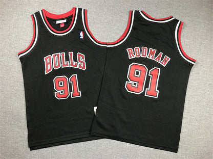 Youth Dennis Rodman Chicago Bulls #91 Embroidered Jersey