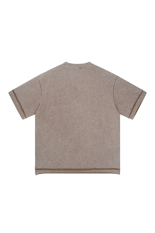 275GSM Patchwork Distressed Washed Tee