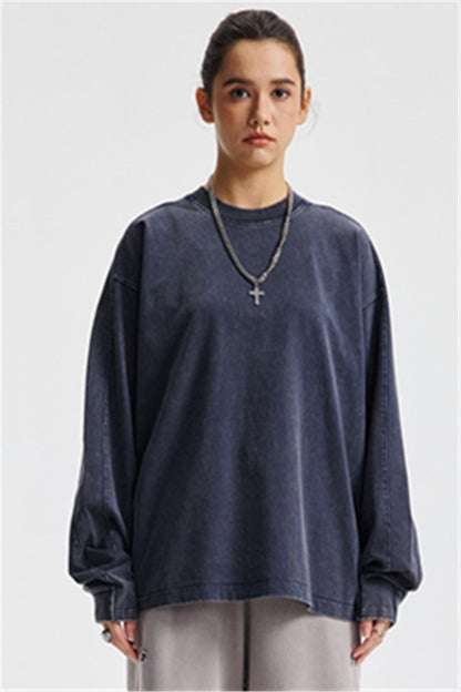 285GSM Contrast Long Sleeve Pigment Dyed Tee