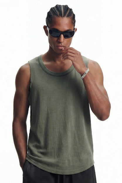 325GSM Washed Distressed Waffle Tee