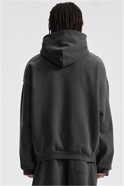 430GSM Boxy Fit Fleece Solid Color Hoodie