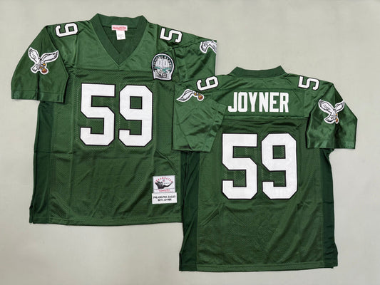 Mens Seth Joyner#59 Philadelphia Eagles Vintage Throwback Jersey