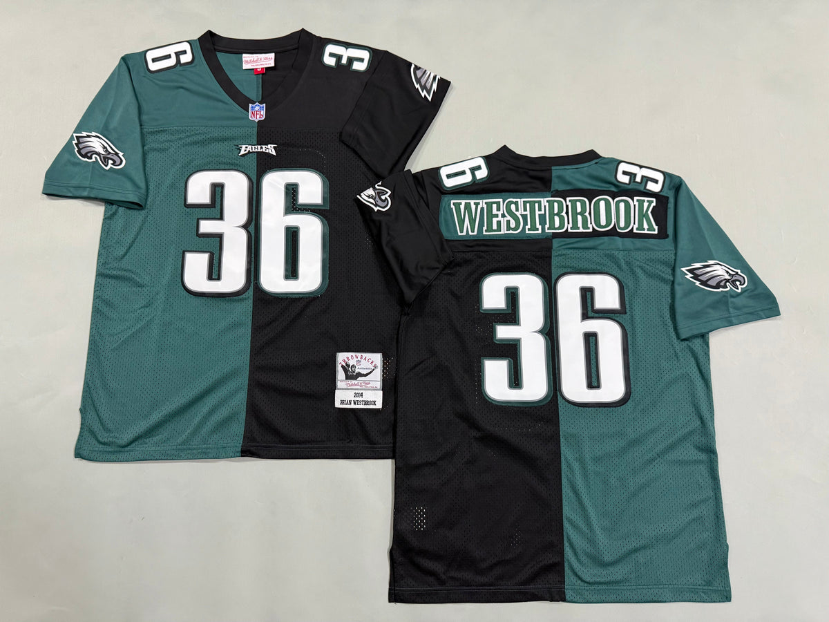 Mens Brian Westbrook#36 Philadelphia Eagles Vintage Throwback Jersey