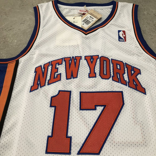 New York Knicks Jeremy Lin #17 White Throwback Jersey - Dense Embroidery