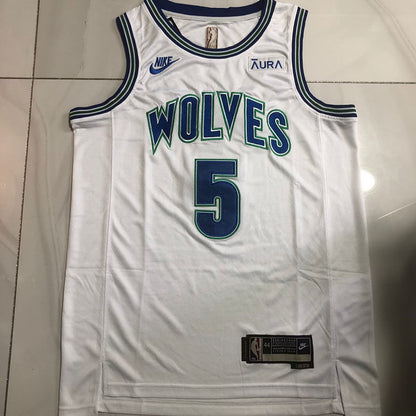 Minnesota Timberwolves Anthony Edwards #5 Throwback Jersey - Dense Embroidery