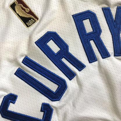 Golden State Warriors Stephen Curry #30 white Throwback Jersey -  Dense Embroidery