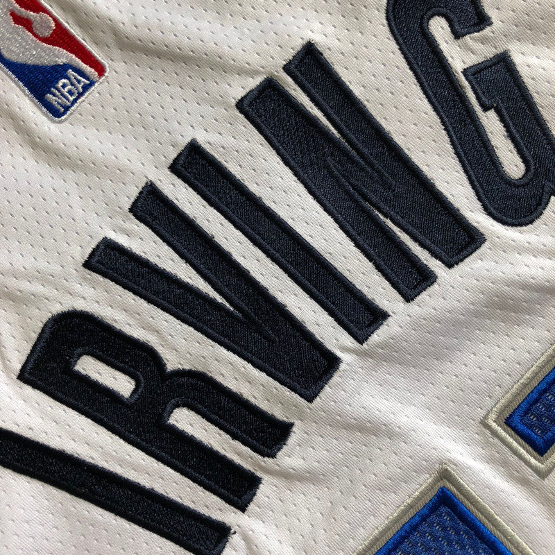 Dallas Mavericks Kyrie Irving #11 white Throwback Jersey - Dense Embroidery