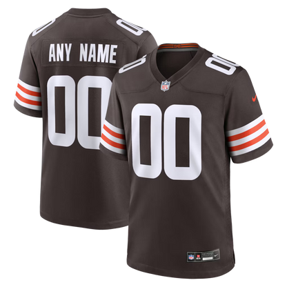 Custom Cleveland Browns Brown Game Jersey