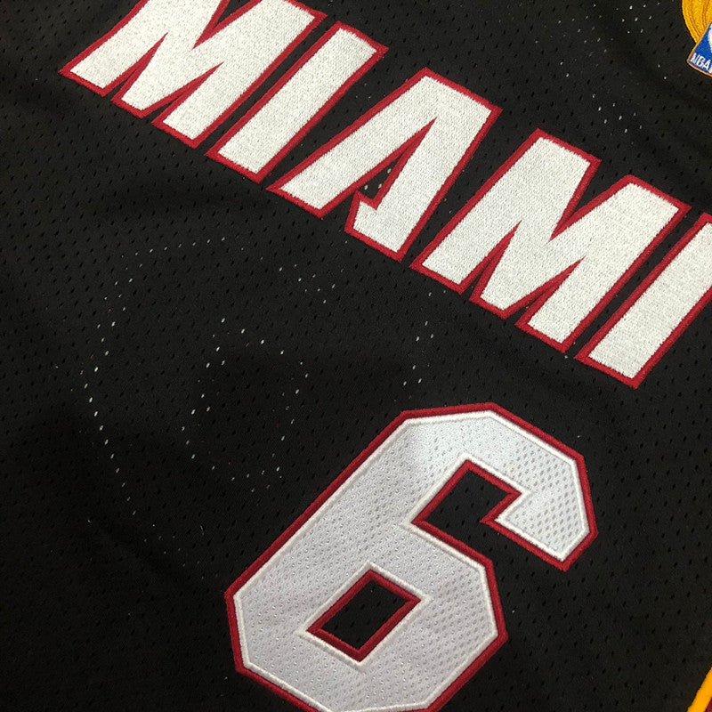 Miami Heat LeBron James #6 black 2012-2013 Throwback Jersey - Dense Embroidery