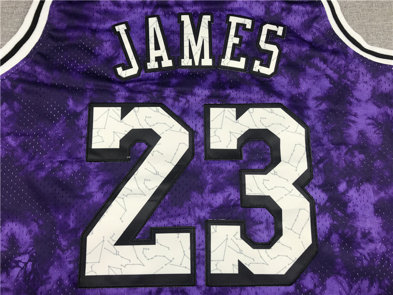LeBron James Los Angeles Lakers #23 "Constellation" Edition Throwback Embroidered Jersey