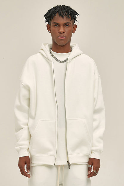 350GSM Solid Color Fleece Zipper Jacket