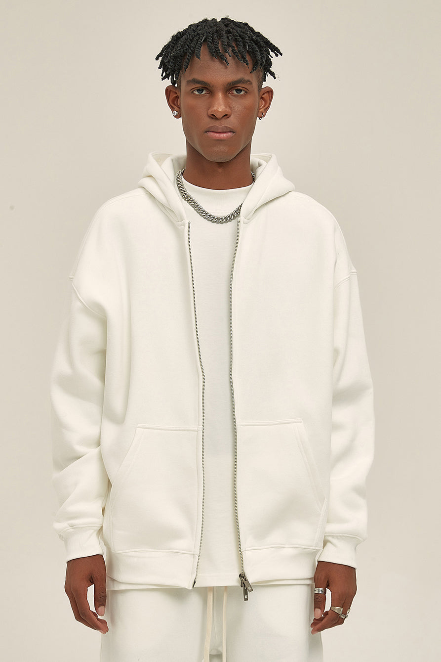 350GSM Solid Color Fleece Zipper Jacket