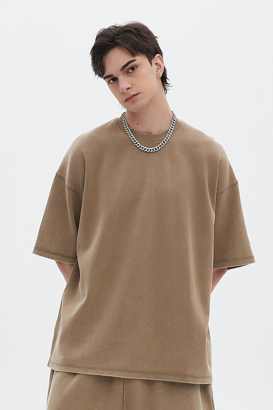 400GSM Double Stitch Washed Tee