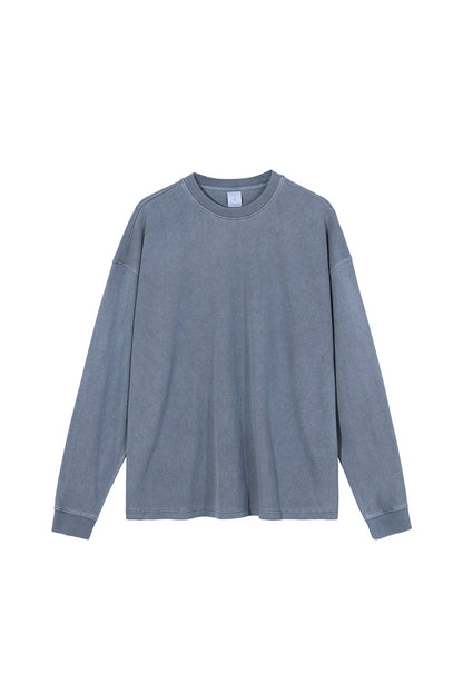 310GSM Pigment Dyed Washed Long Sleeve Crew