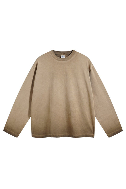 275GSM Distressed Washed Long Sleeve Crew