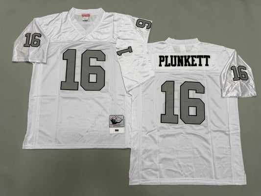 Mens Jim Plunkett#16 white Los Angeles Raiders Vintage Throwback Jersey