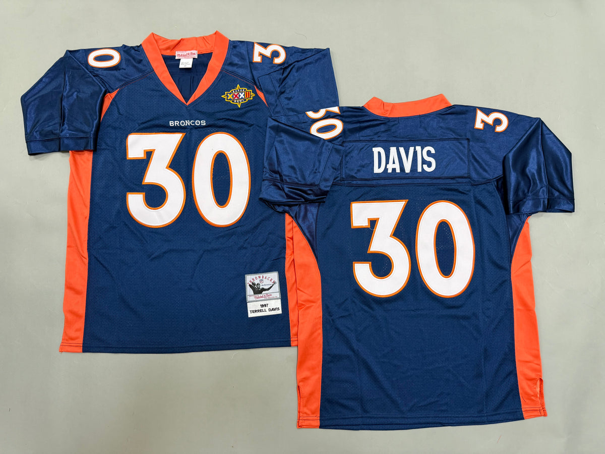 Mens Terrell Davis#30 Denver Broncos Vintage Throwback Jersey