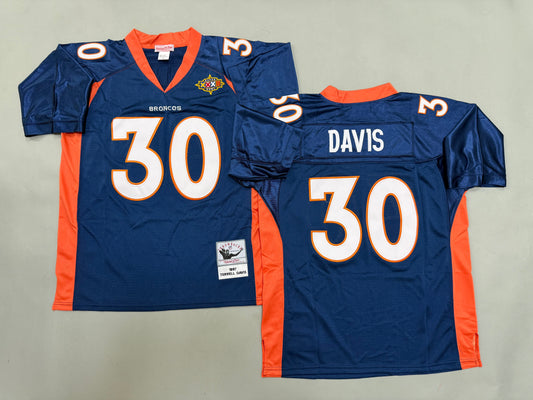 Mens Terrell Davis#30 Denver Broncos Vintage Throwback Jersey