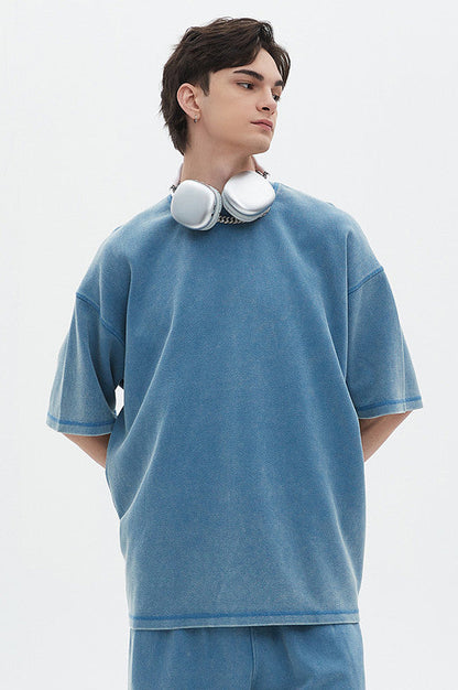 400GSM Double Stitch Washed Tee