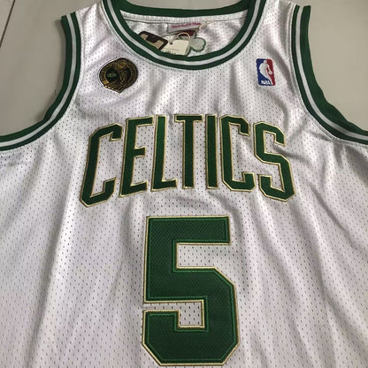 Boston Celtics Kevin Garnett #5 White Throwback Jersey - Dense Embroidery