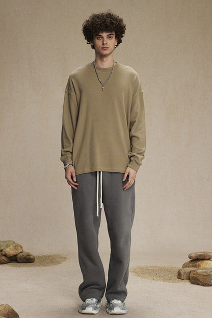 330GSM Waffle Material Long Sleeve Crew