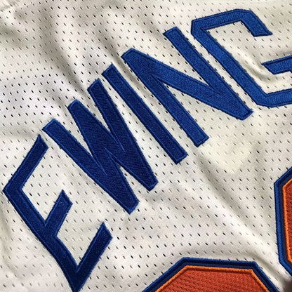 New York Knicks Patrick Ewing #33 white 1985 Throwback Jersey - Dense Embroidery
