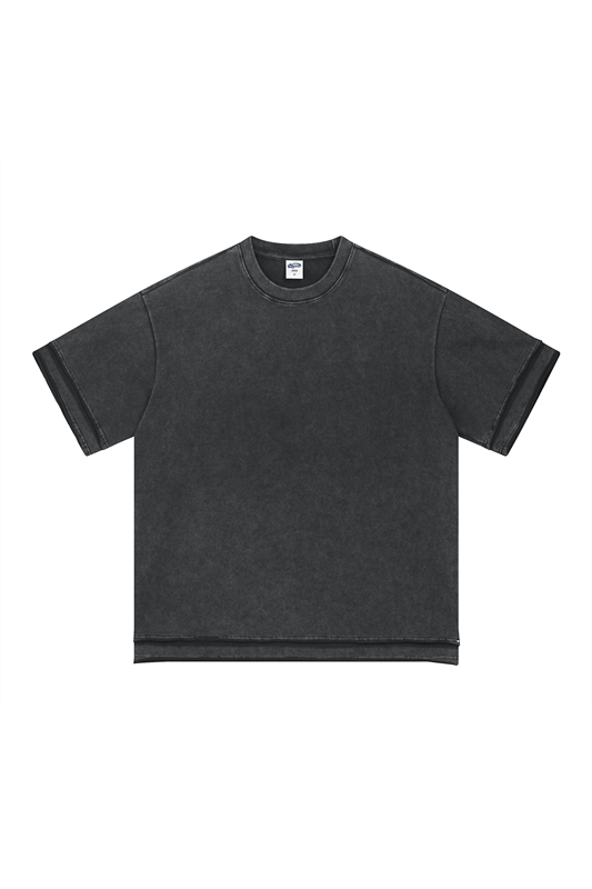 275GSM Patchwork Distressed Washed Tee