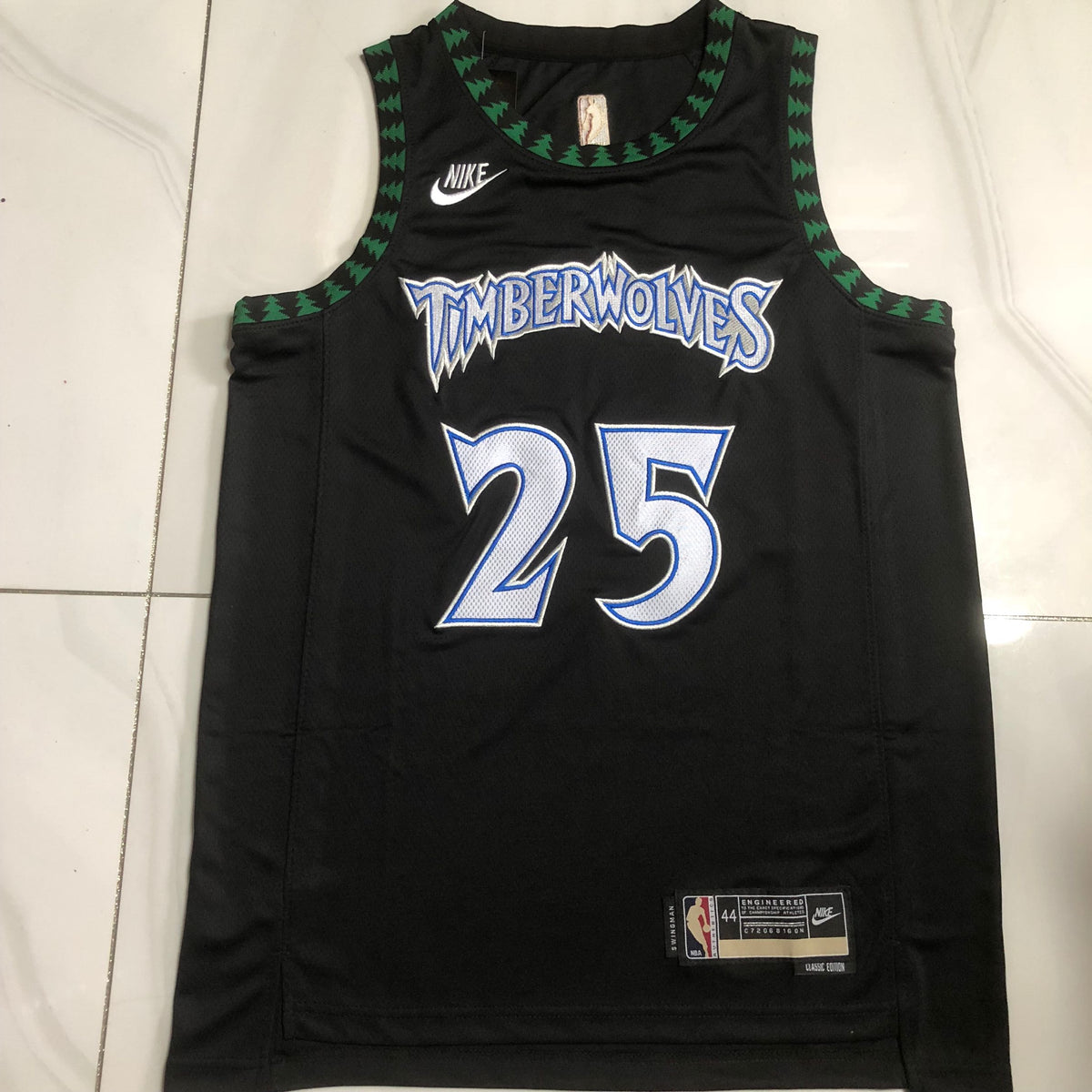 Minnesota Timberwolves Derrick Rose #25 black Throwback Jersey - Dense Embroidery