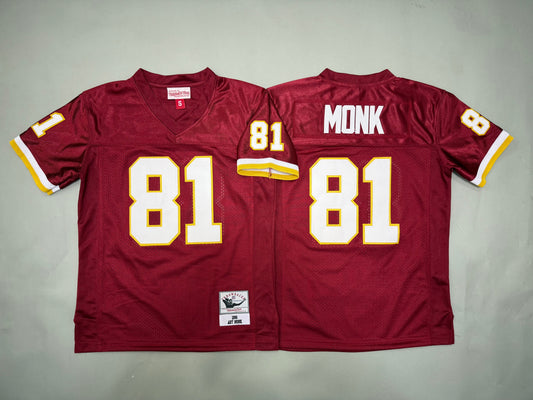 Youth Art Monk #81 Red Washington Redskins Vintage Throwback Jersey