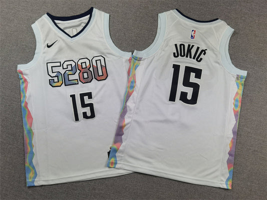 Youth Nikola Joki? Denver Nuggets #15 City Edition Embroidered  Jersey