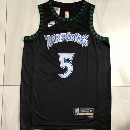 Minnesota Timberwolves Anthony Edwards #5 black Throwback Jersey - Dense Embroidery