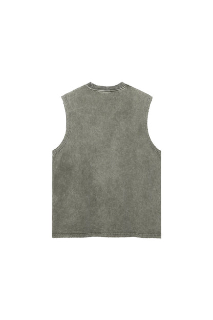 275GSM Distressed Washed Muscle Tee