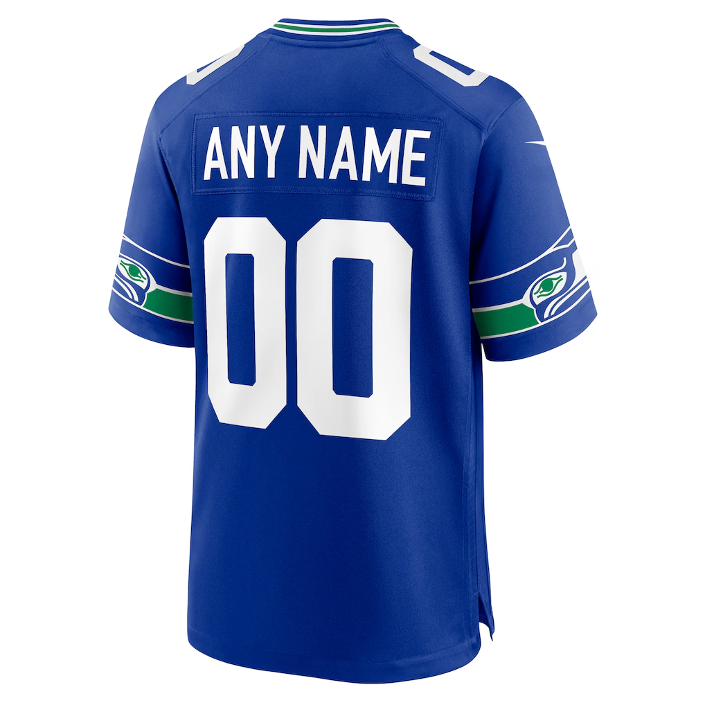 Custom Seattle Seahawks Royal Game Jersey