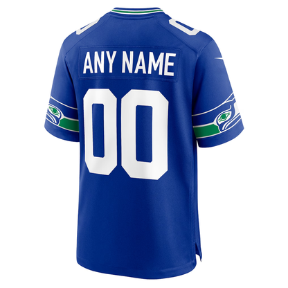 Custom Seattle Seahawks Royal Game Jersey