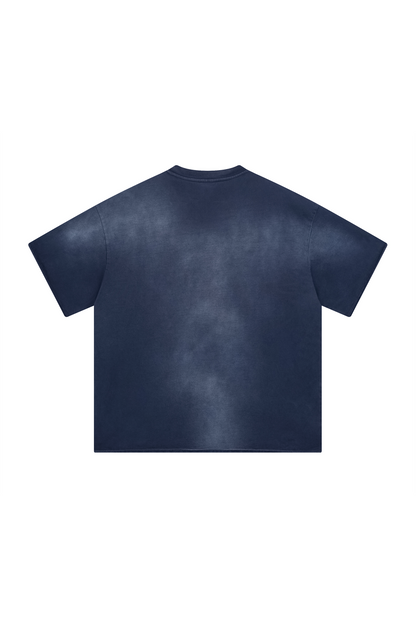 305GSM Gradient Spray Washed Distressed Tee