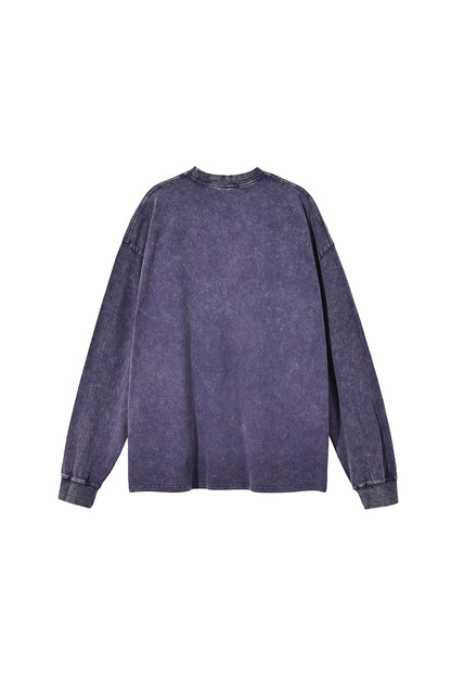 250GSM Vintage Washed Long Sleeve Crew