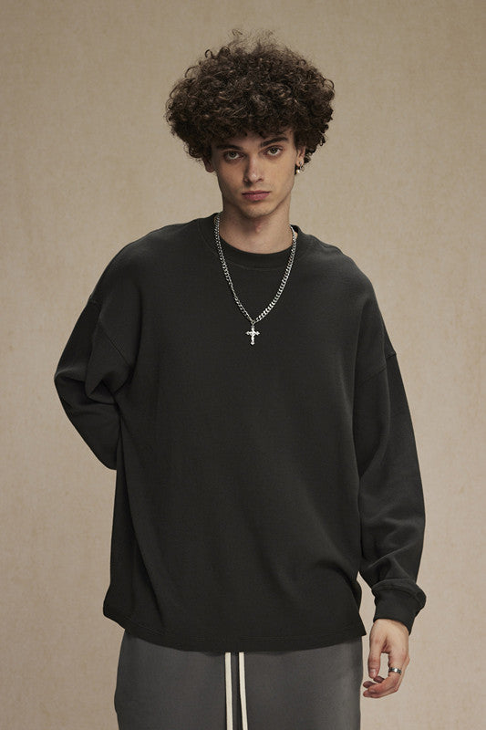 330GSM Waffle Material Long Sleeve Crew