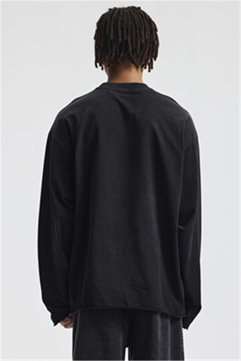 275GSM Distressed Spray Washed Long Sleeve